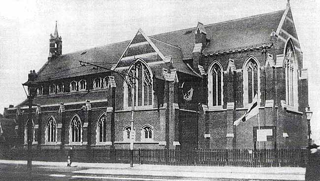 THE NEW PERMANENT CHURCH, from a postcard of c. 1909. (Courtesy Nottinghamshire Local Studies Library).