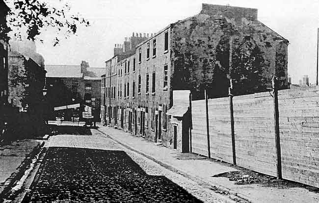 CAMDEN STREET in 1934, with Sneinton Road in the distance. Until the late 1870s, Camden Street was named Colwick Street. (Nottingham Local Studies Library).
