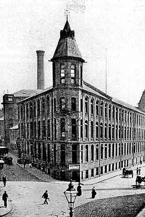 I & R MORLEY'S FACTORY about 1899 in Manvers Street, Sneinton. The building was badly damaged in an air raid in 1941, some years after Morley's had moved out, and still survives in its post-war reduced state.