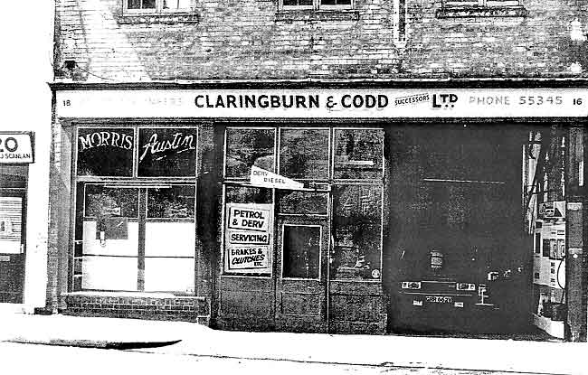 CLARINGBURN & CODD'S long established motor engineers at 16-18 Sneinton Road, August 1990.