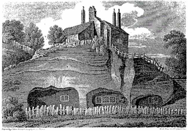 SNEINTON HERMITAGE about 1810. An engraving by J. Storer for Beauties of England and Wales