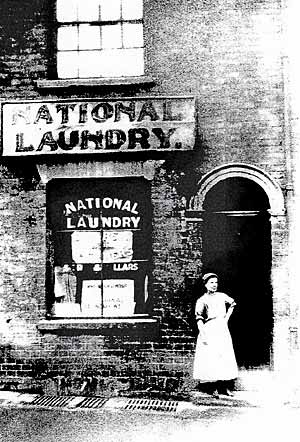 THE NATIONAL LAUNDRY receiving office at 98 Sneinton Road, about 1918.