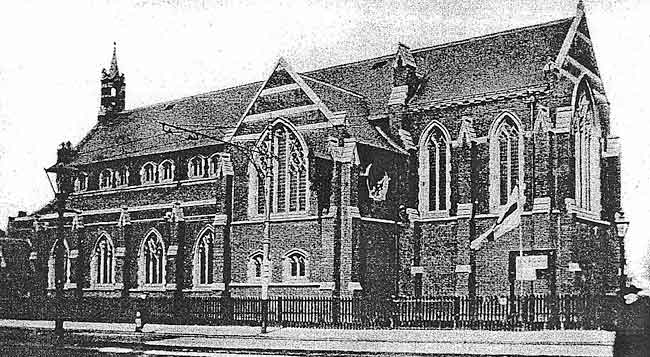 THE NEW ST CHRISTOPHER’S CHURCH BUILDING not long after its opening. A postcard view dated 1912.