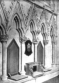 Canopied stalls in Chapter House—Southwell.