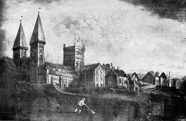 Southwell Minster, from a painting by John Mason, about 1822.