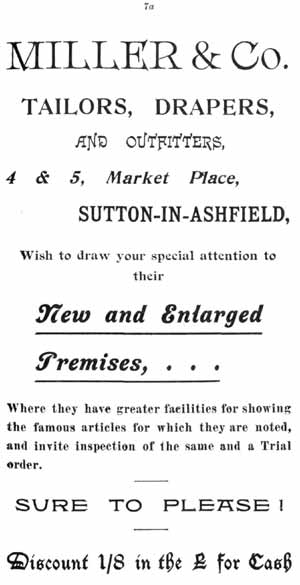Miller & Co. Tailors, Drapers and Outfitters