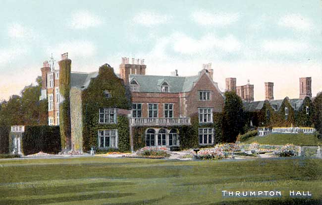 The south front of Thrumpton Hall, c.1910.