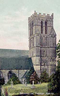 The Early English north tower of Thurgarton Priory church.