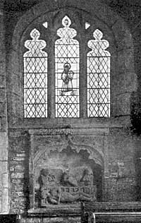 Tuxford church (monument and window to St Lawrence).