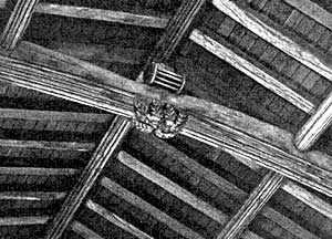 Plate V. Warsop church. Chancel roof, shewing "squirrel-cage" pulley.