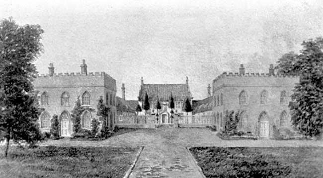 THE OLDE HALL OF THE MANOR OF WEST RETFORD. Tempo Queen Elizabeth: but shewing the additional Wings added in A.D. 1795.