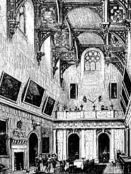 The Great Hall of Wollaton Hall as pictured in the late 19th century.