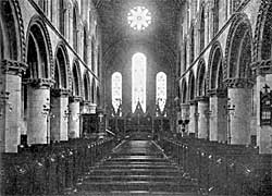 Interior of Worksop Priory church.