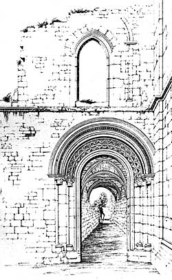 Entrance to Cloisters (c. 1875). 