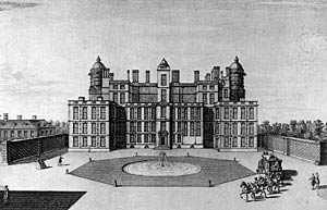 The north front of Worksop Manor in the 1750s.